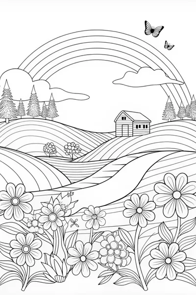 Rainbow Over the Peaceful Landscape