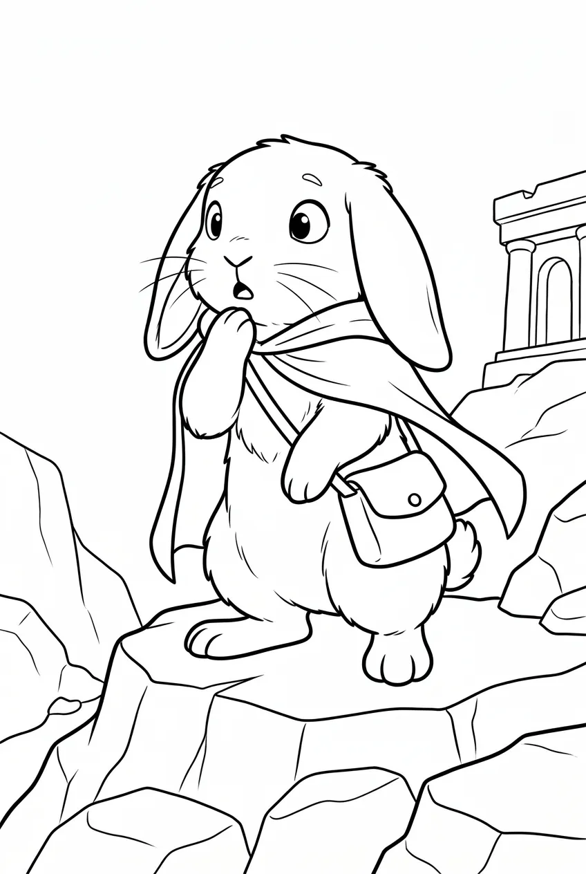 Example coloring page for the Reaction shot prompt