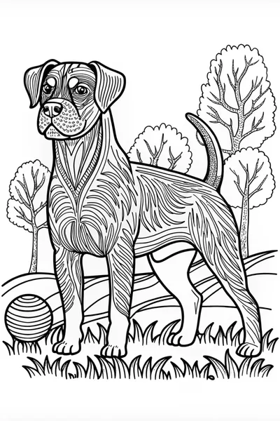 Majestic Dog Portrait Coloring Page