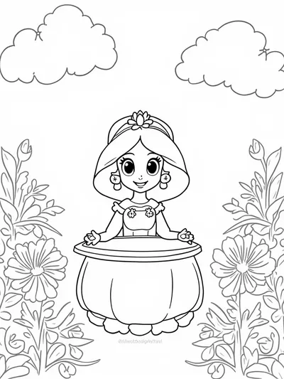 Jasmine in her flower garden