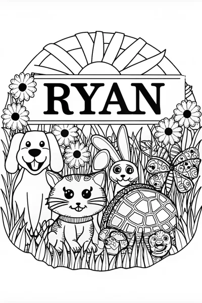 Ryan’s Animal Friends Coloring Page