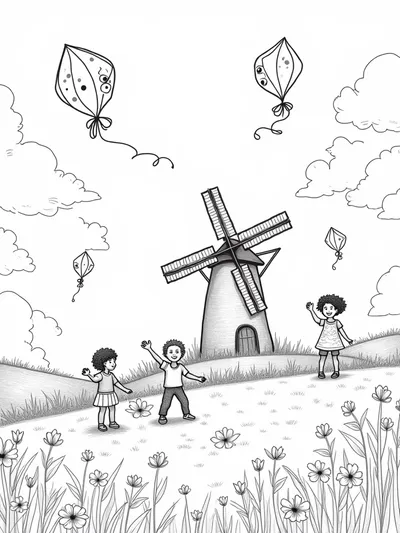 Kite festival at the windmill
