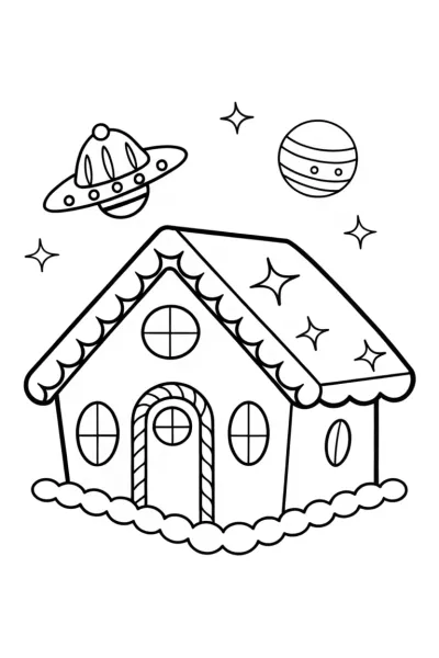Gingerbread house on a space expedition