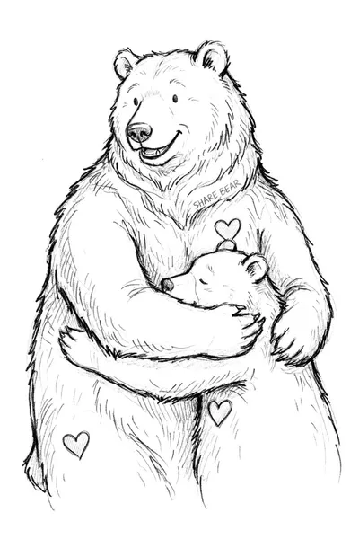 Share Bear Big Hug Coloring Page