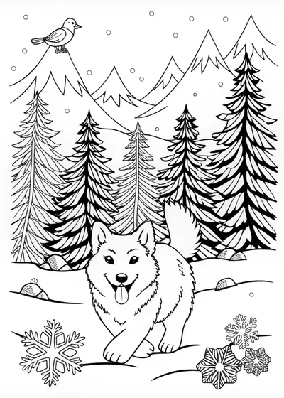 Majestic Husky Coloring Page
