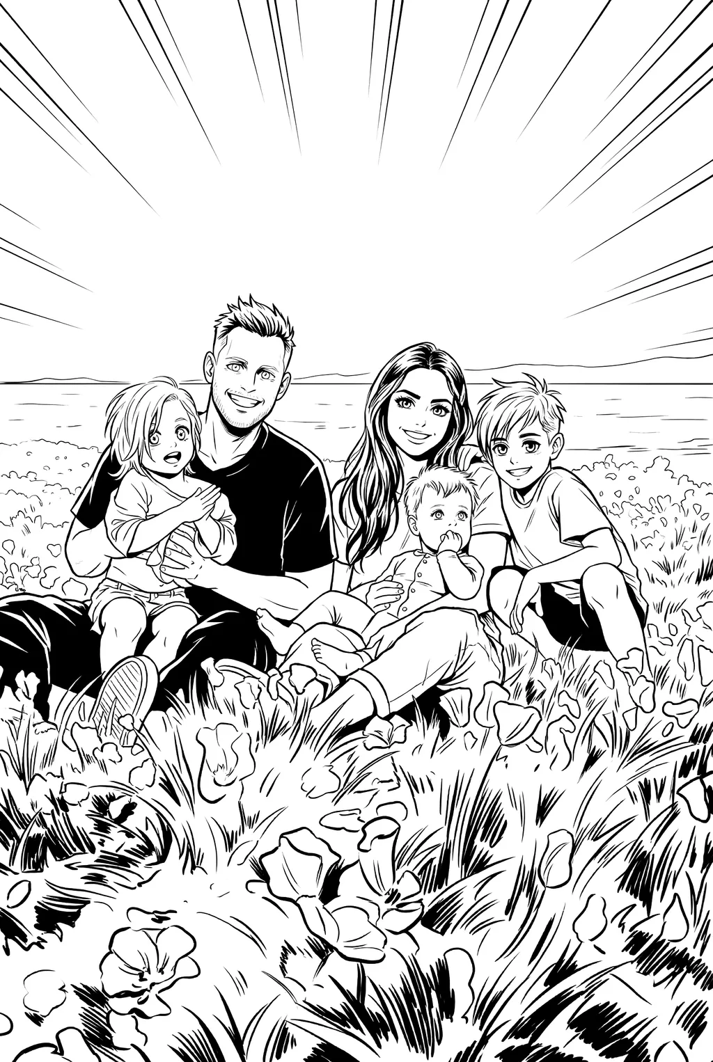 A manga style coloring page