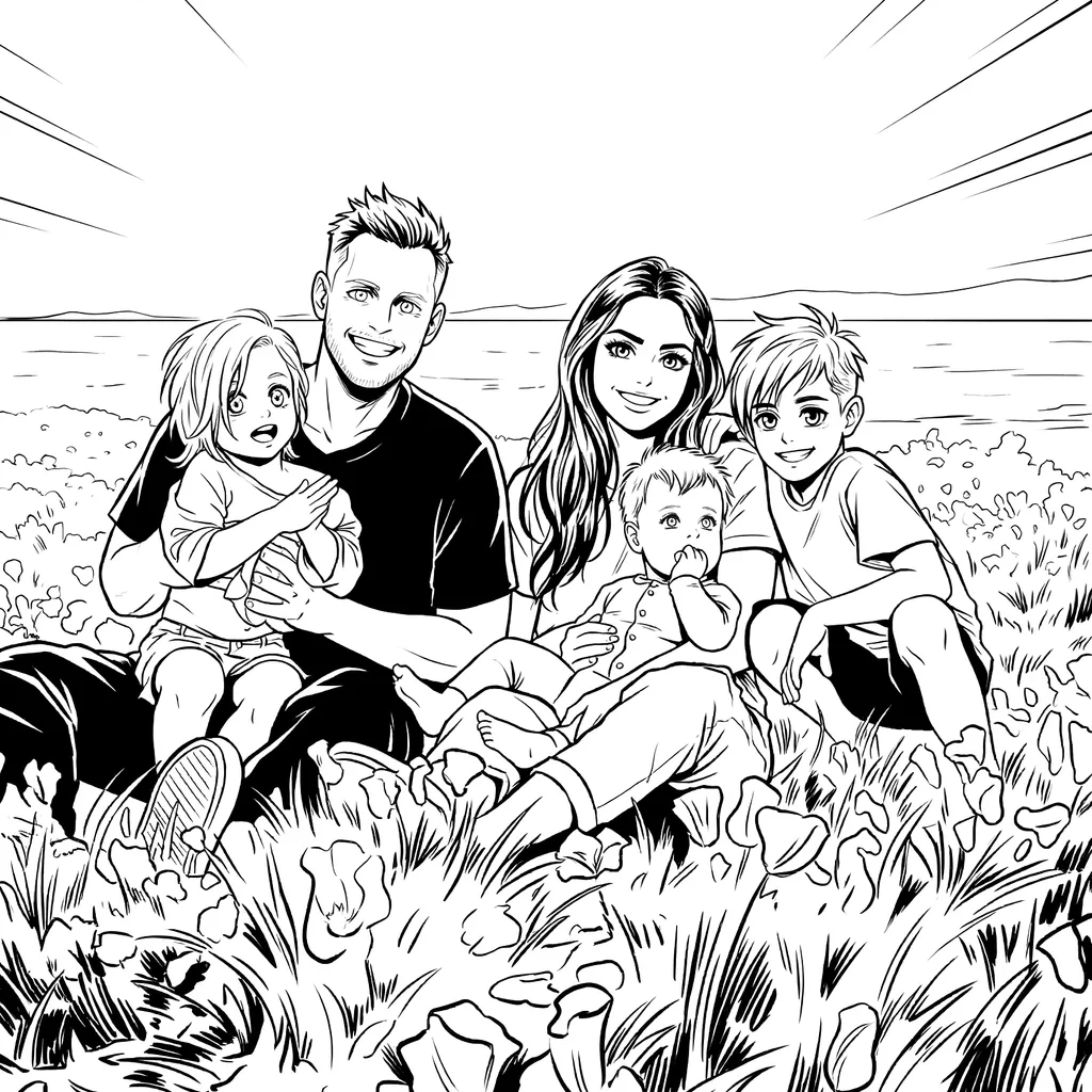 A manga style coloring page