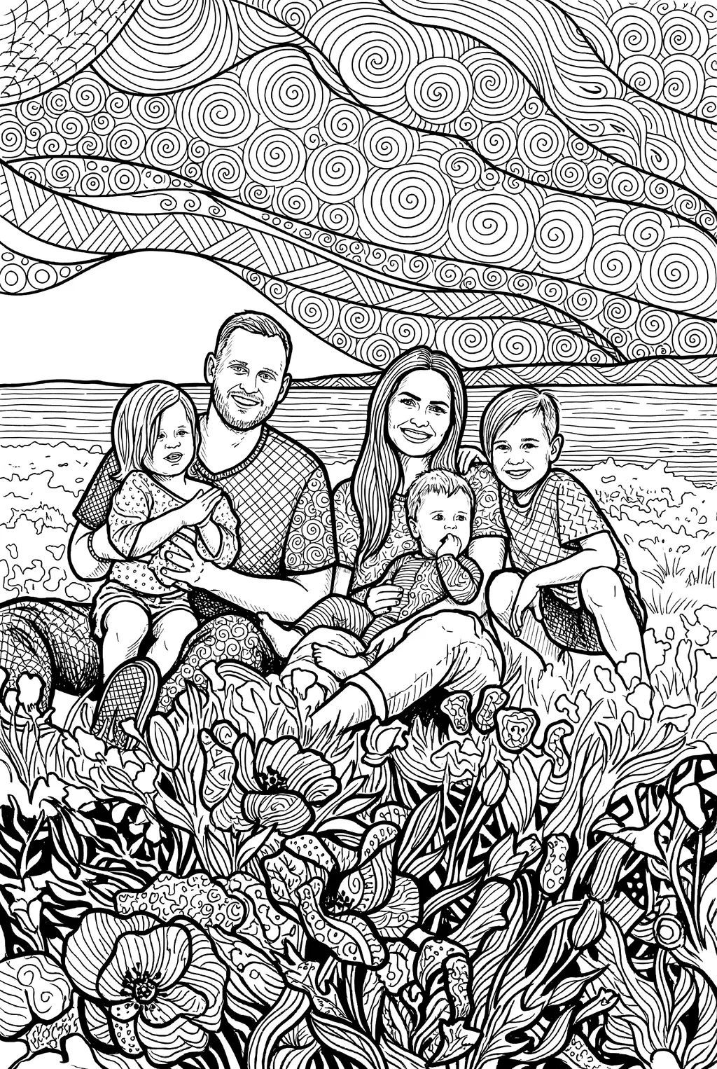 A zendoodle style coloring page