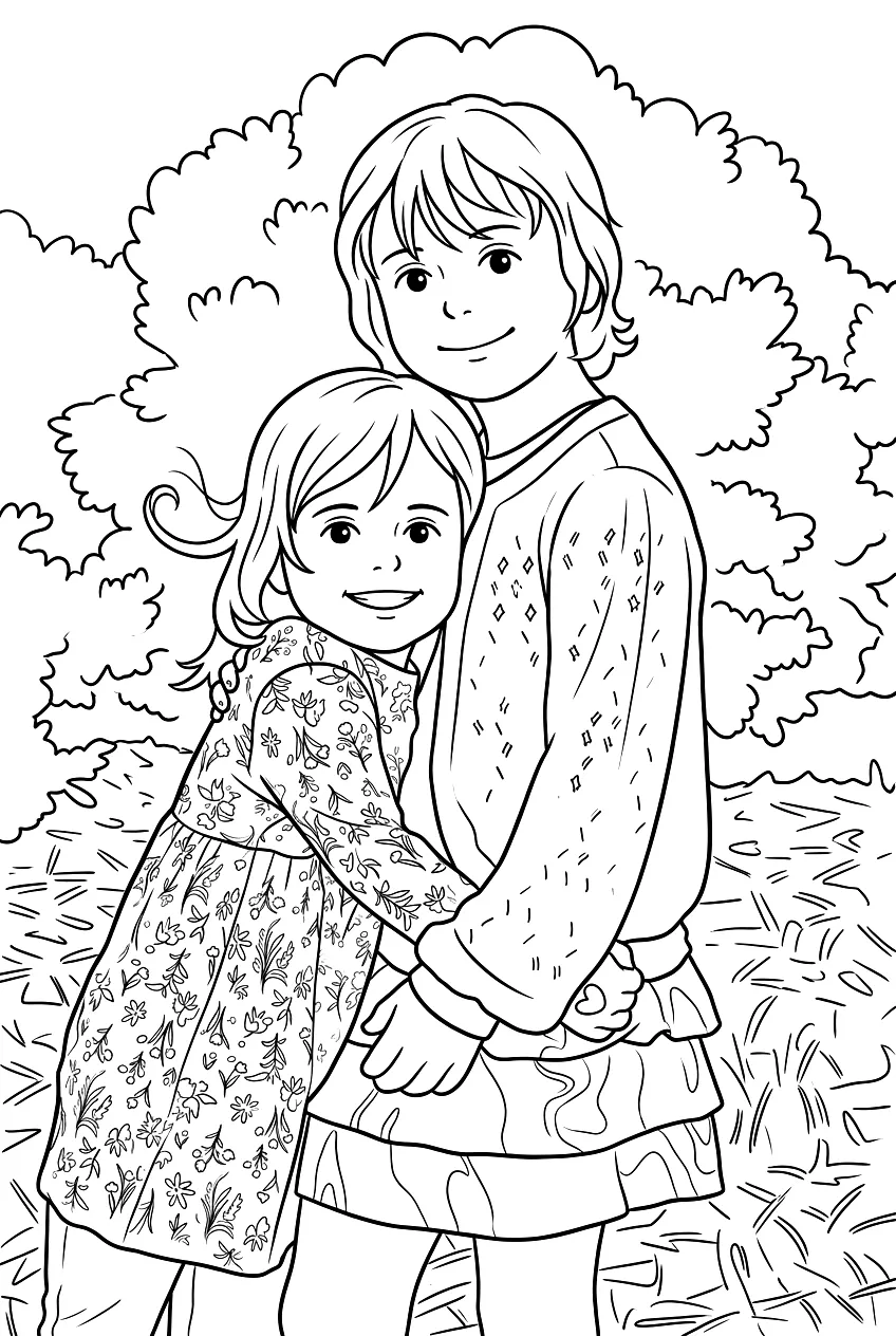 A ghibli style coloring page