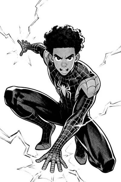 Spider-Verse Spark Action Coloring Page