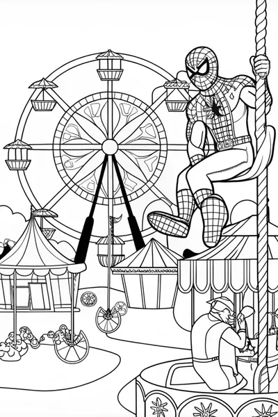 Spider-Man at the amusement park