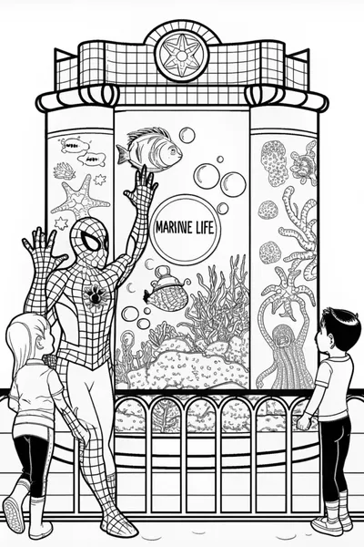 Spider-Man Underwater Adventure Coloring Page