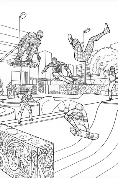 Swinging Through the City: Spider-Man Coloring Page