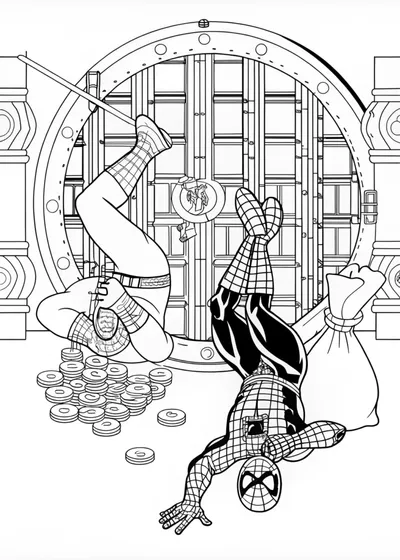 Spiderman fighting Shocker
