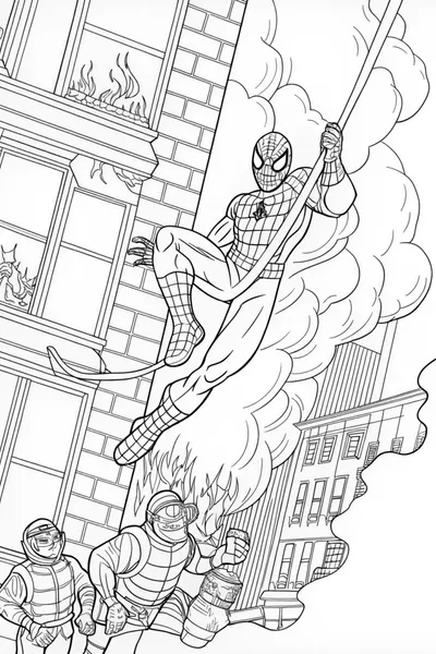 Spider-Man Leaping Through the City
