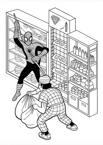 Spider-Man Shopping for Groceries
