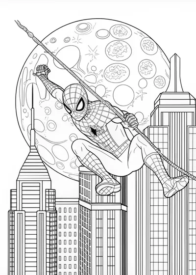 Spider-Man under the moon