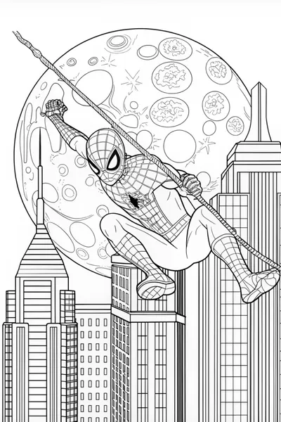 Spider-Man under the moon