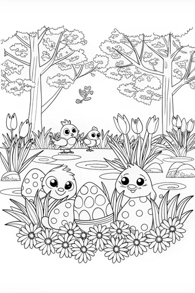 Springtime Hatchlings and Blossoms