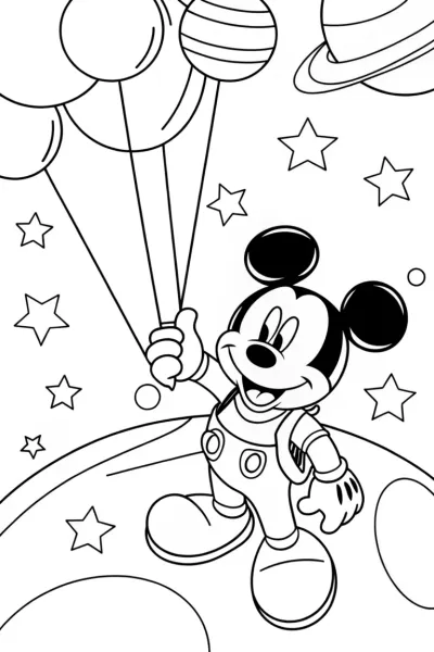 Mickey Mouse in a cosmic adventure