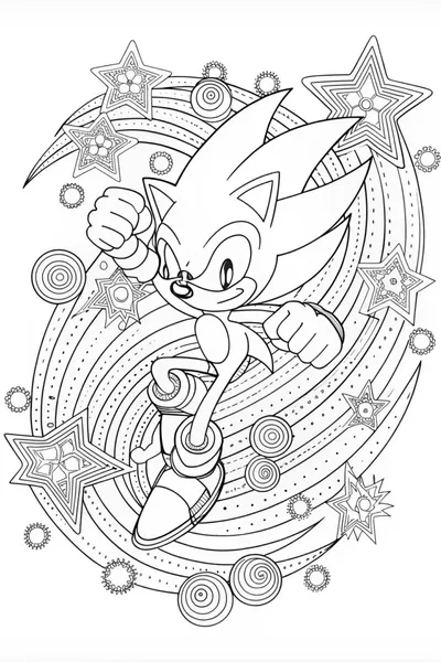 Sonic the Hedgehog Fierce Stance Coloring Page