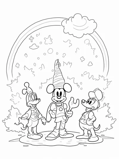 Mickey Mouse weather wizard scene