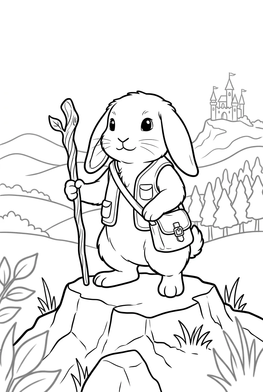 Example coloring page for the Telephoto shot prompt