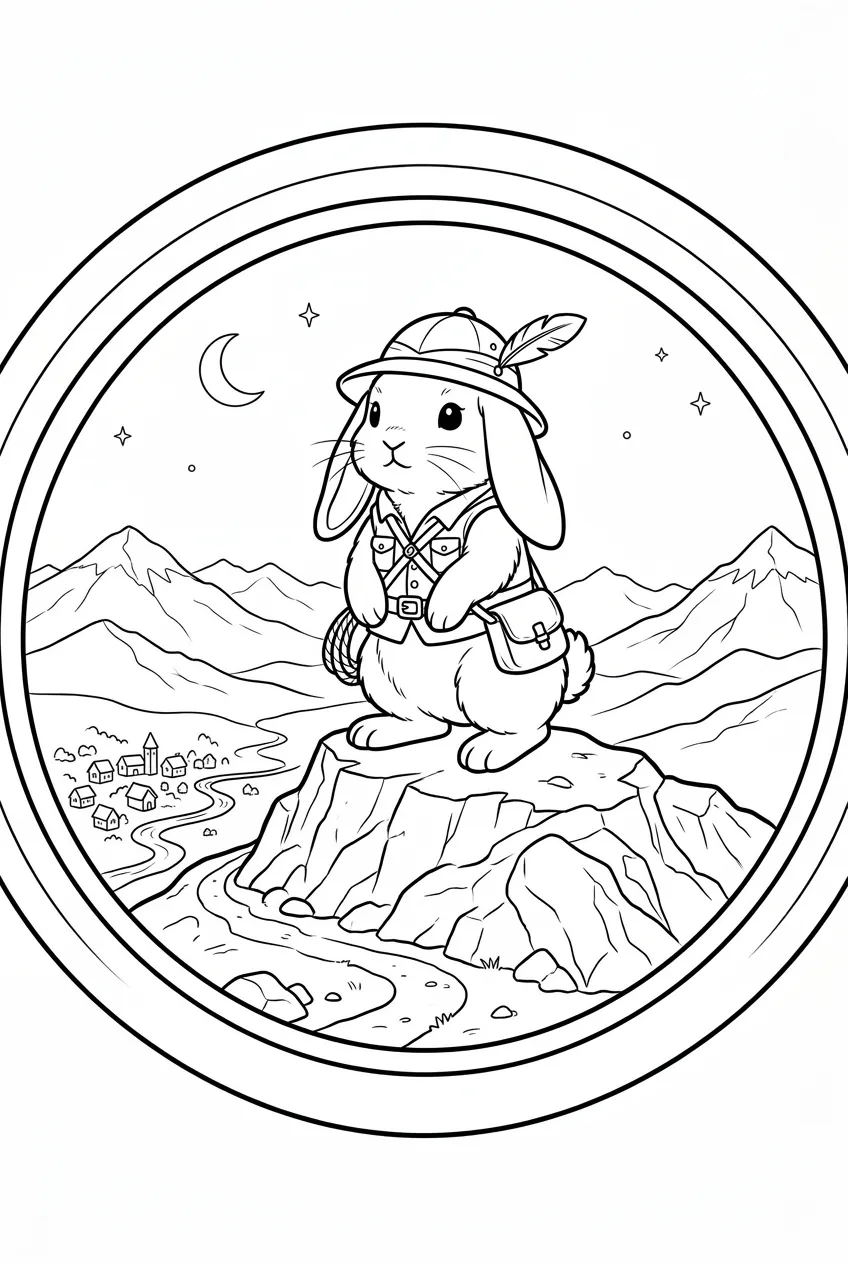 Example coloring page for the Telescope POV prompt