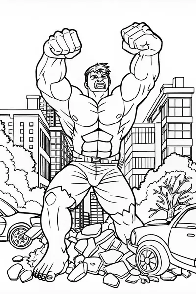 Hulk Smash Coloring Page