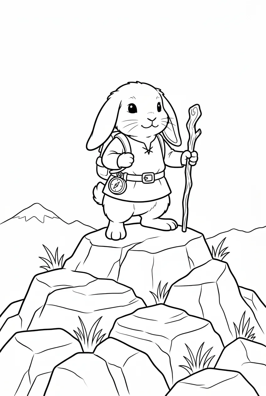 Example coloring page for the Third-person shot prompt
