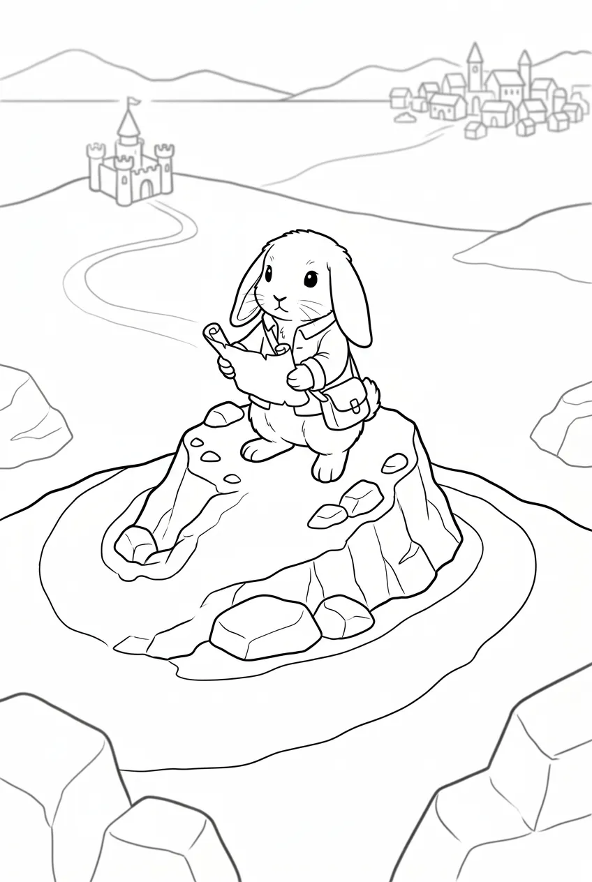 Example coloring page for the Tilt-shift shot prompt