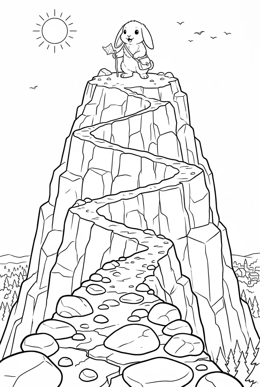 Example coloring page for the Tilt shot prompt