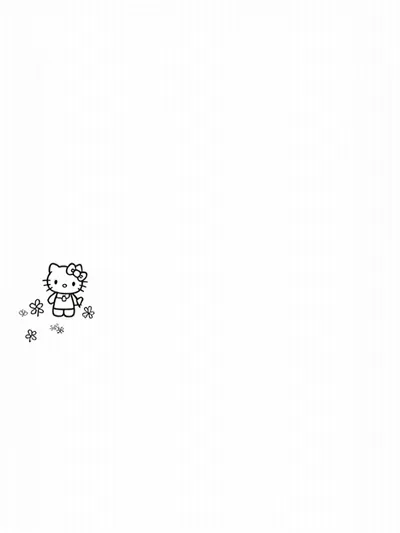 Hello Kitty in a flower garden