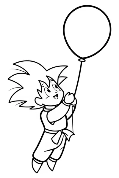 Goku reaching for a balloon