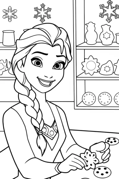 Elsa’s Winter Wonderland Workshop Coloring Page