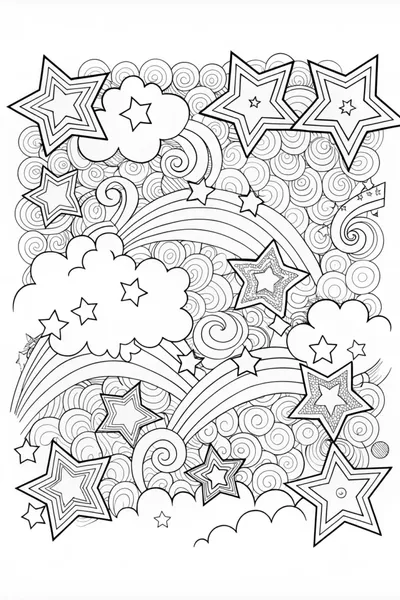 U is for Universe: Stars, Hearts, and Clouds Coloring Fun