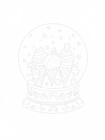Ice cream cones in a snow globe