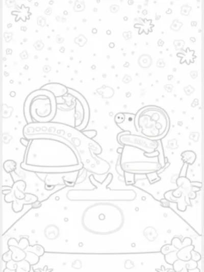 Peppa Pig in a cosmic garden