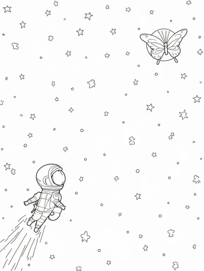 Butterfly astronaut in space
