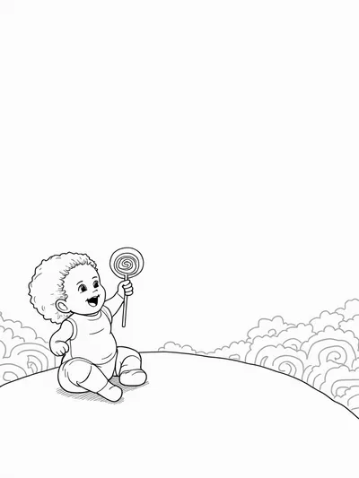 Baby enjoying a lollipop