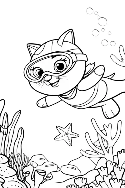 Kwazii’s Underwater Racing Adventure Coloring Page