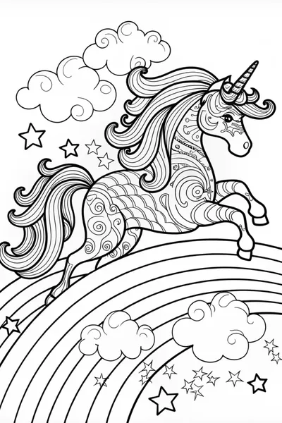 Majestic Unicorn Under the Rainbow