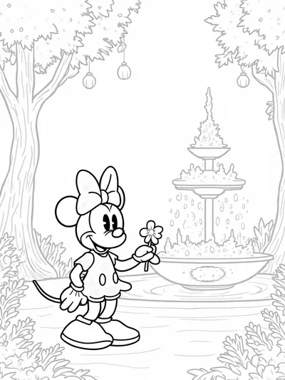 Minnie Mouse in a magical garden