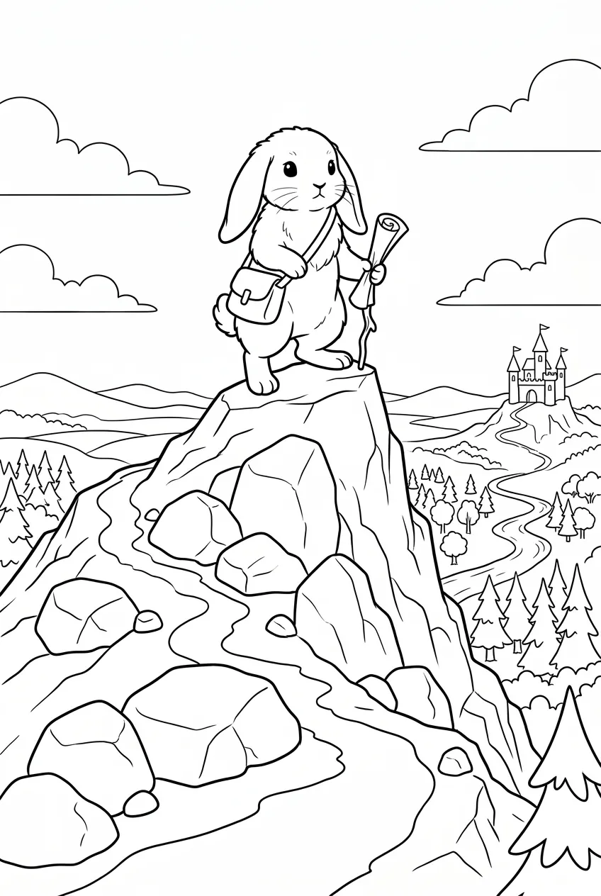 Example coloring page for the Wide shot prompt
