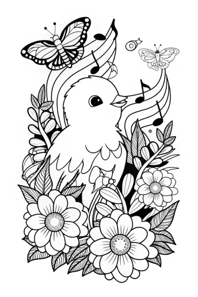 Chick conducting a garden symphony