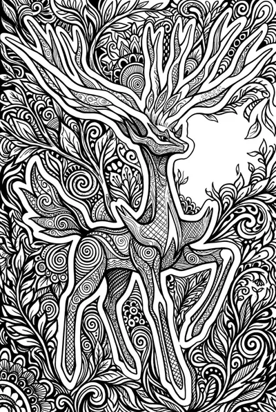 Xerneas Enchanted Forest Glow Coloring Page