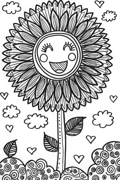 Blooming Wishes Coloring Page