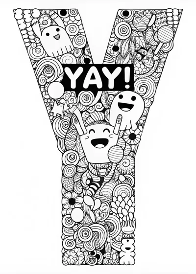 Y is for “Yay!” Coloring Page