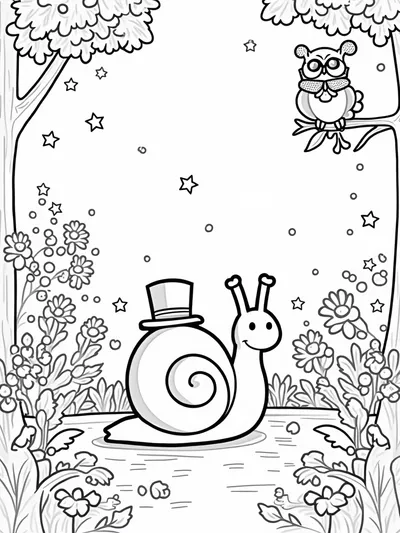 Snail parade with enchanted friends