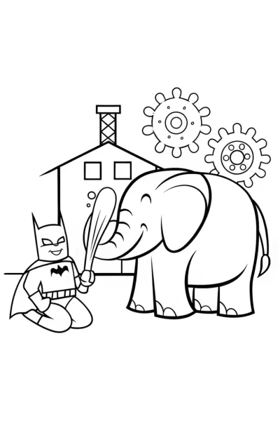 Batman and the Mechanical Menagerie Coloring Page